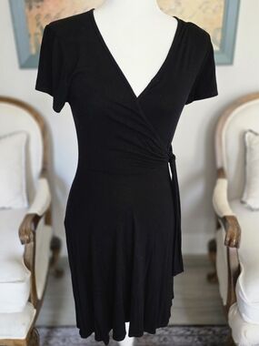 Rolla Coster Black Wrap Dress with Tie Waist
